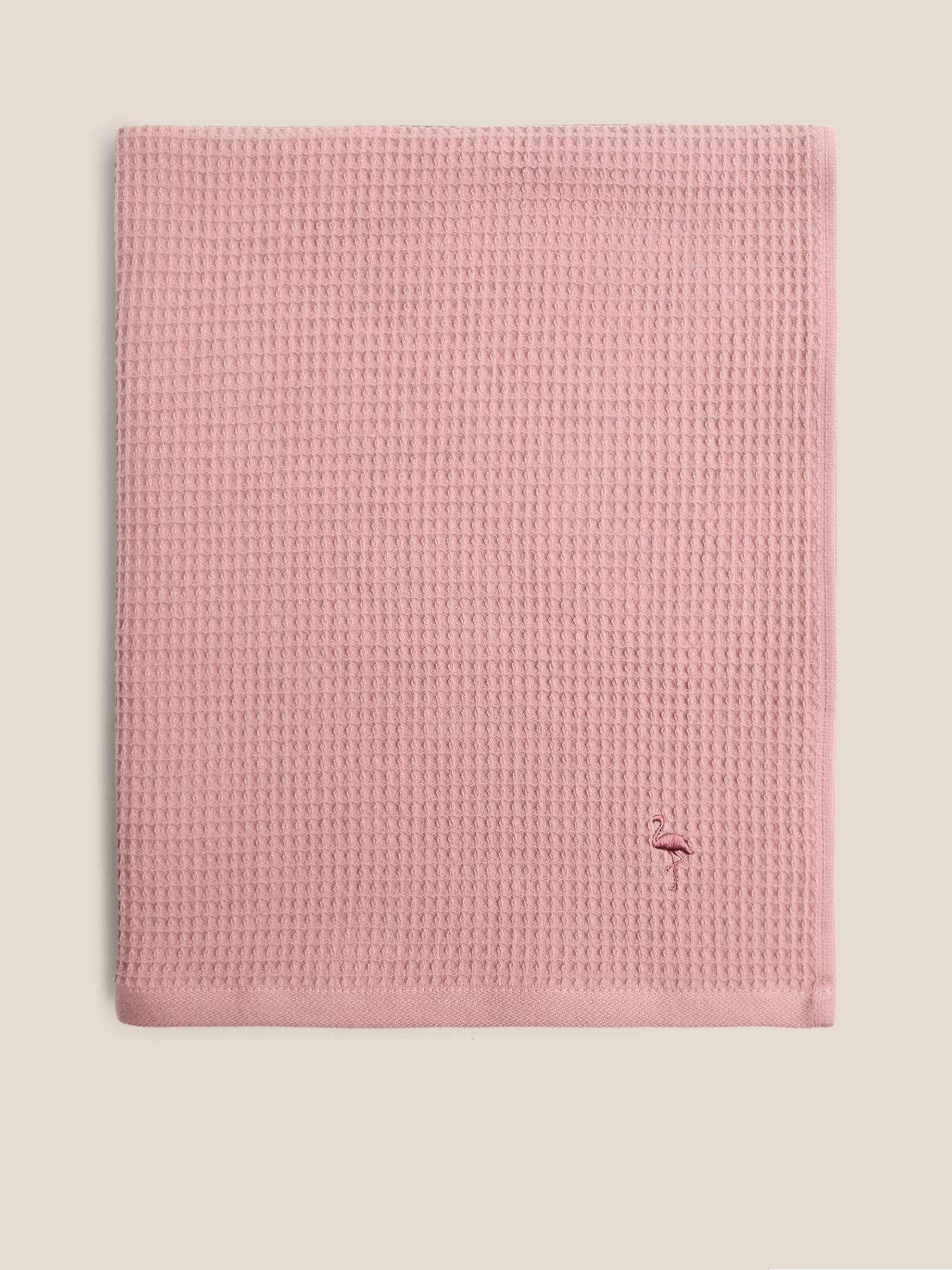 Вафельное банное полотенце 100x150 MAISON DAVID 4690461, серо-розовый