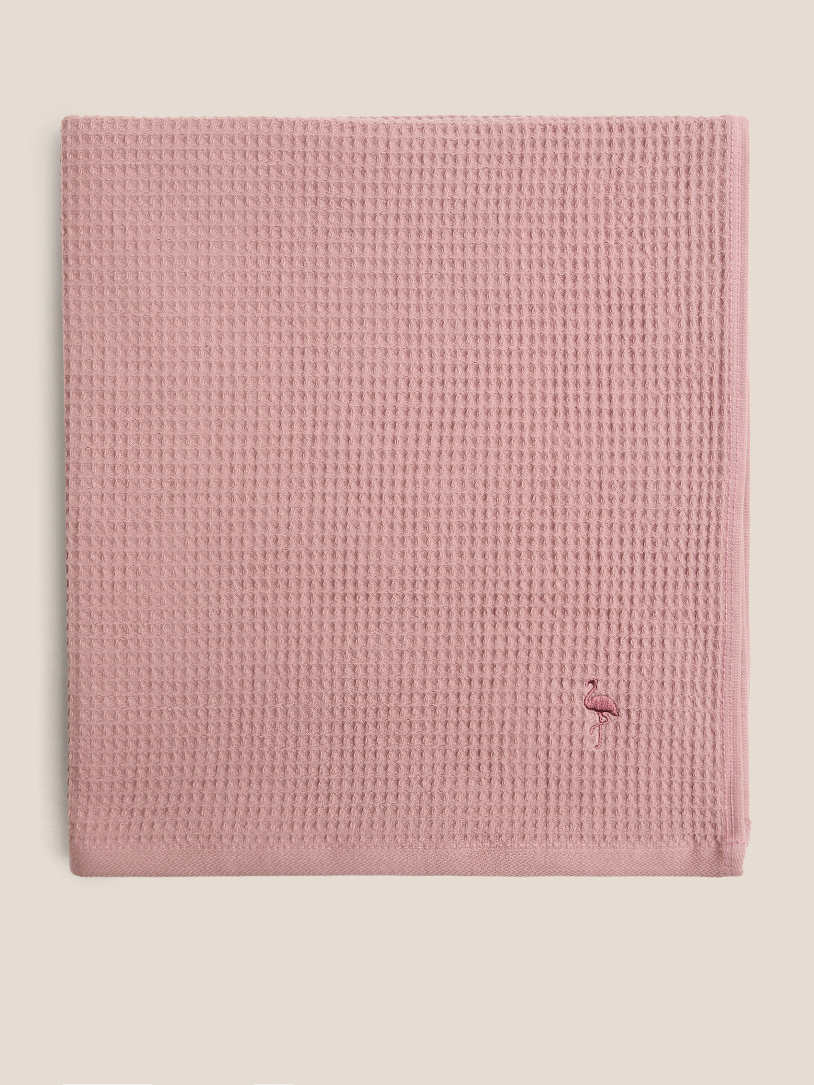 Вафельное банное полотенце 70x140 MAISON DAVID 4690287, серо-розовый