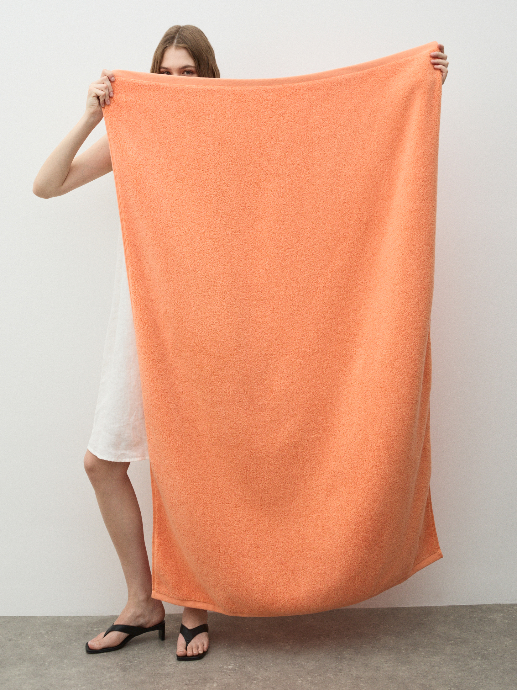 Махровое банное полотенце 100x150 MAISON DAVID 4720244, ярко-оранжевый