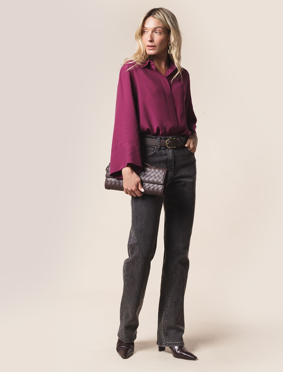 Ст.цена 2350р Блузка из лиоцелла с вискозой D29.254 ягодный