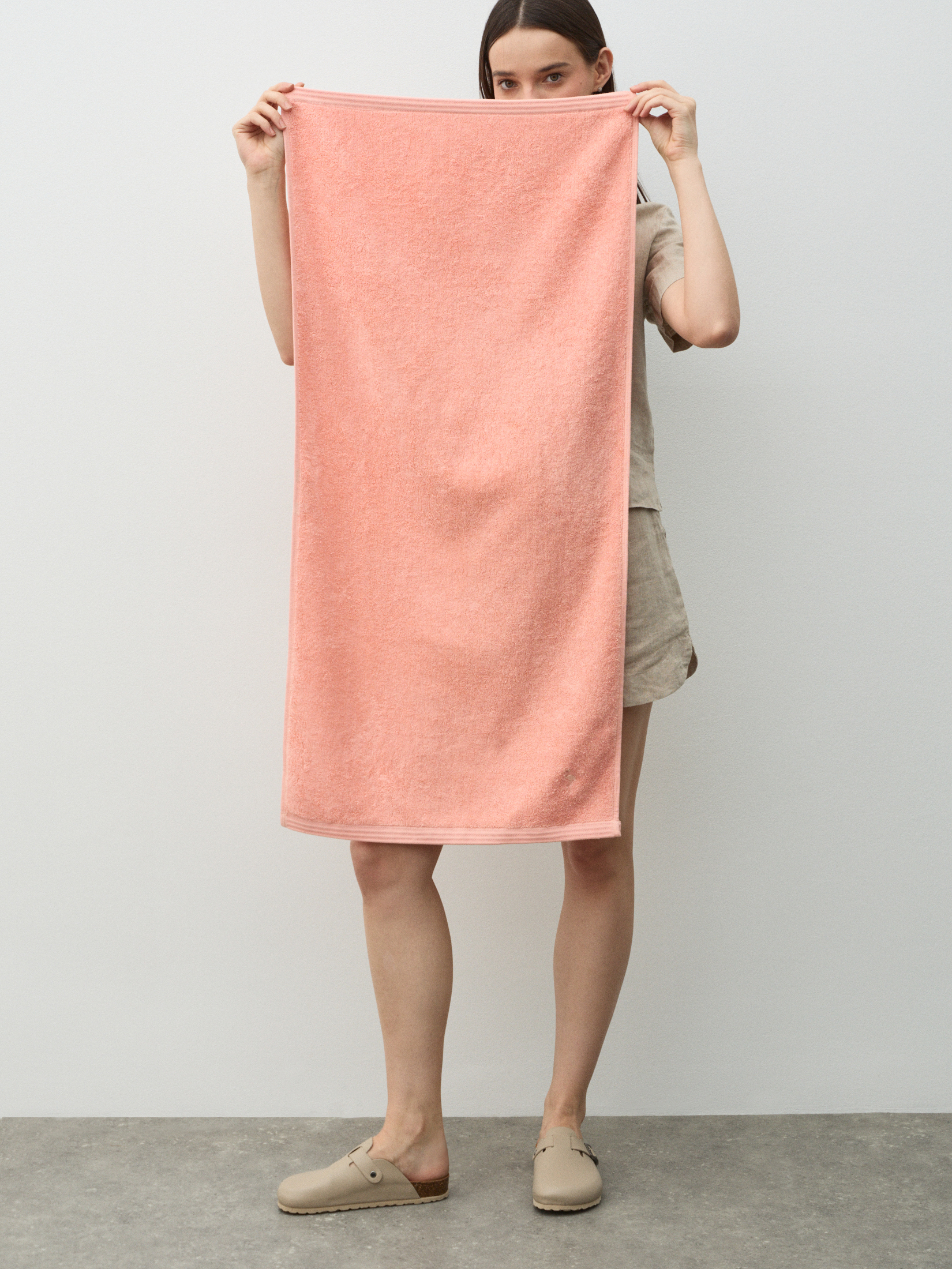 Махровое банное полотенце 50x100 MAISON DAVID 4690685, персиковый