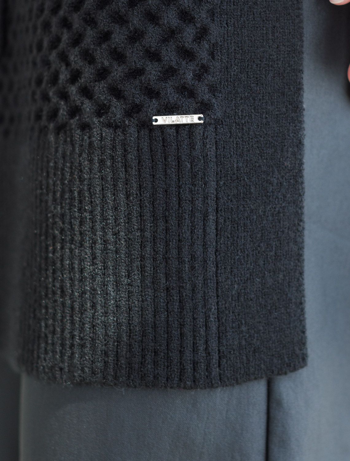 Ст.цена 2590р Удлиненный жилет из пряжи с кашемиром D37.018 черный