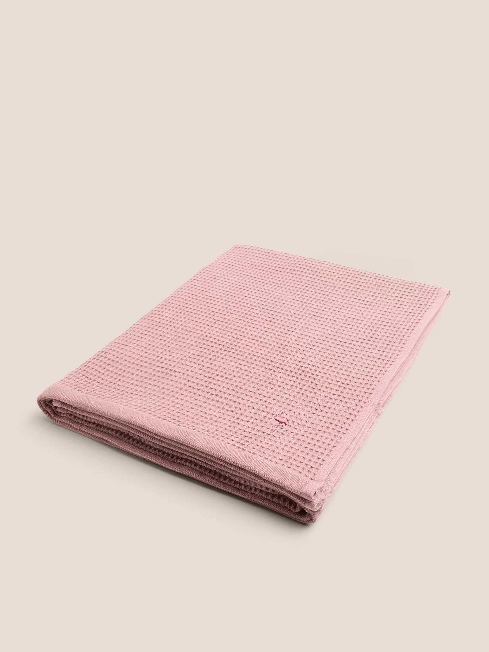 Вафельное банное полотенце 100x150 MAISON DAVID 4690461, серо-розовый