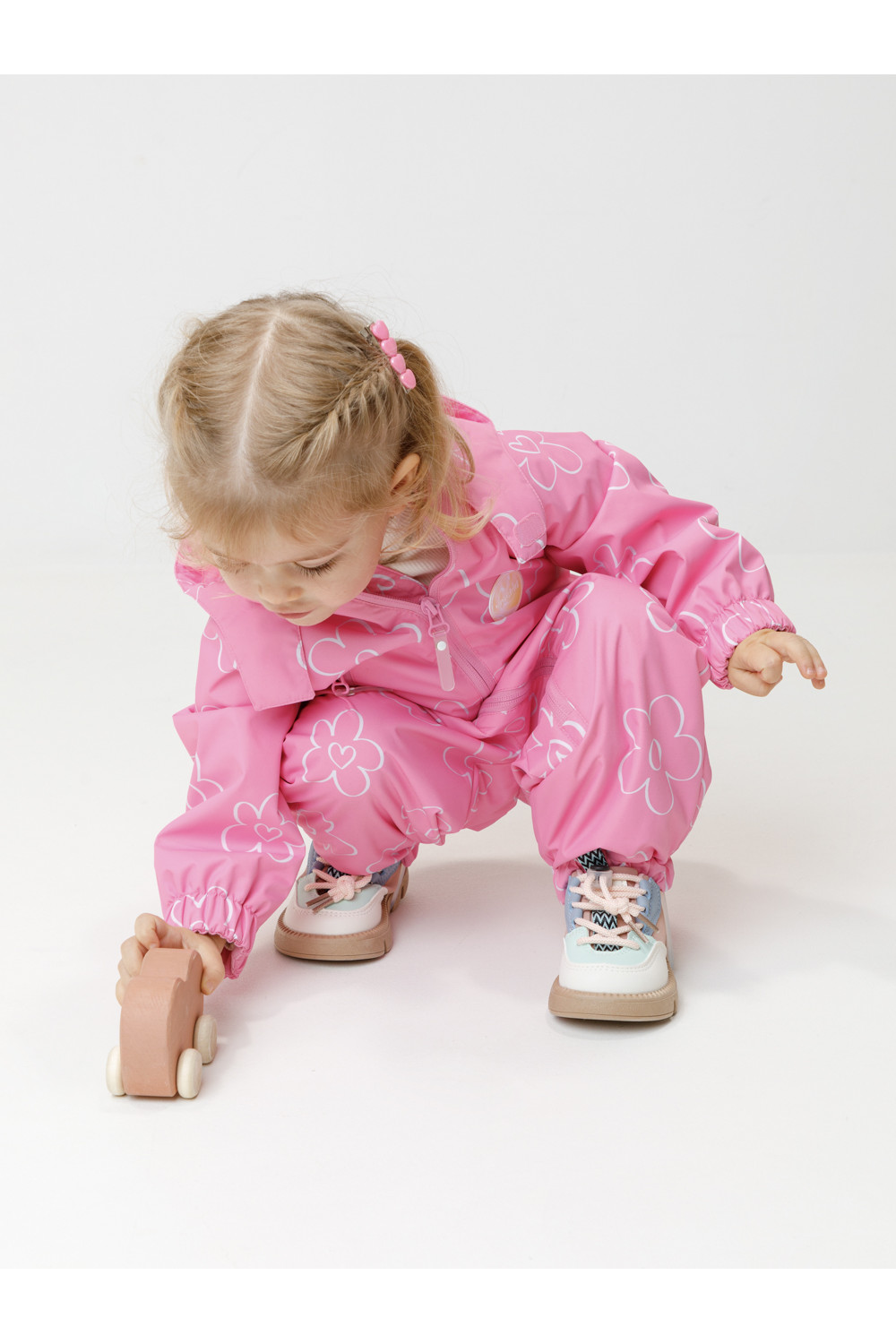 Crockid Комбинезон ВК 60088/н/20 Ал розовый/ цветы и сердечки Crockid