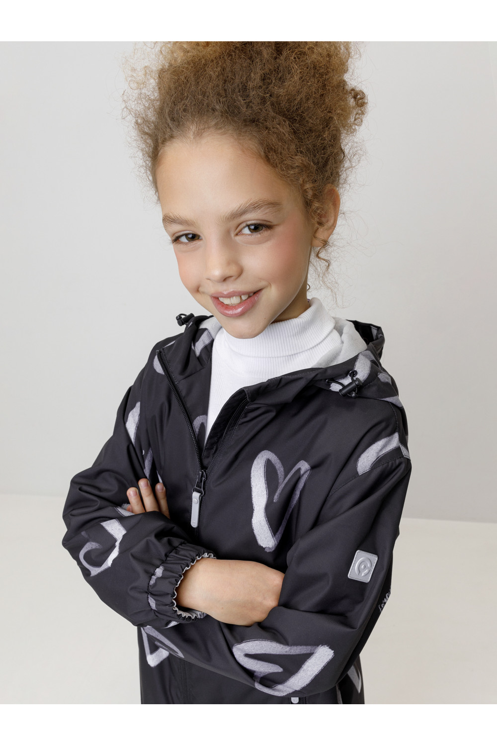 Crockid Куртка ВК 32187/н/2 УЗГ черный/ сердца Crockid