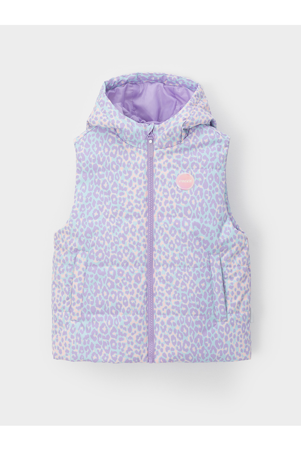 Crockid Жилет ВК 35019/н/2 ГР (98-128) мятный/ неоновый леопард Crockid