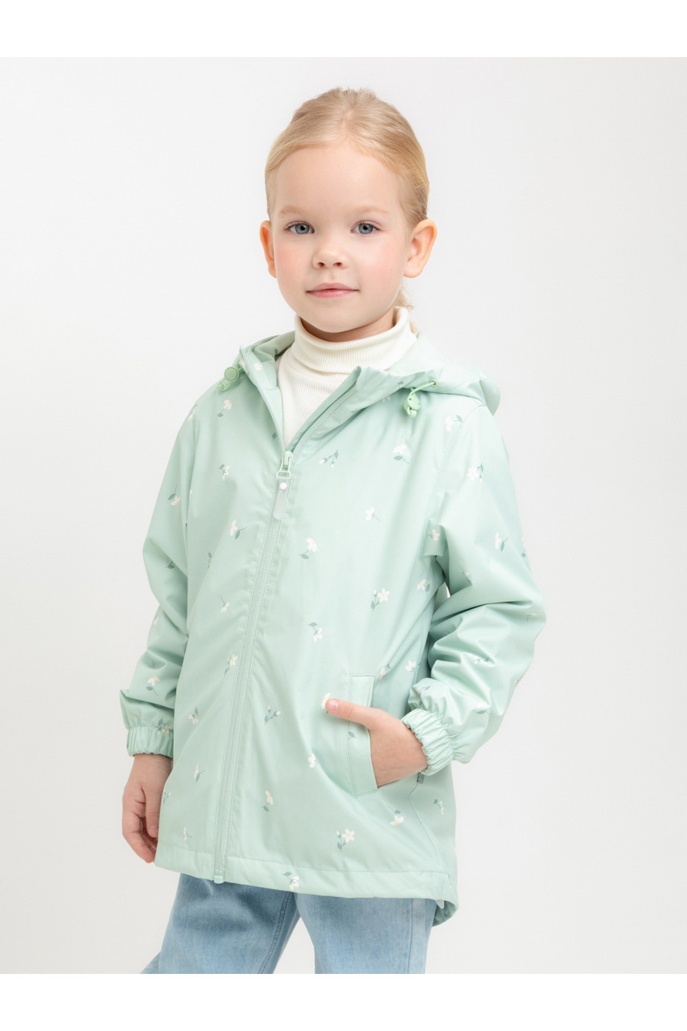 Crockid Куртка ВК 32144/н/9 Ал пастельный зеленый/ милые цветочки Crockid