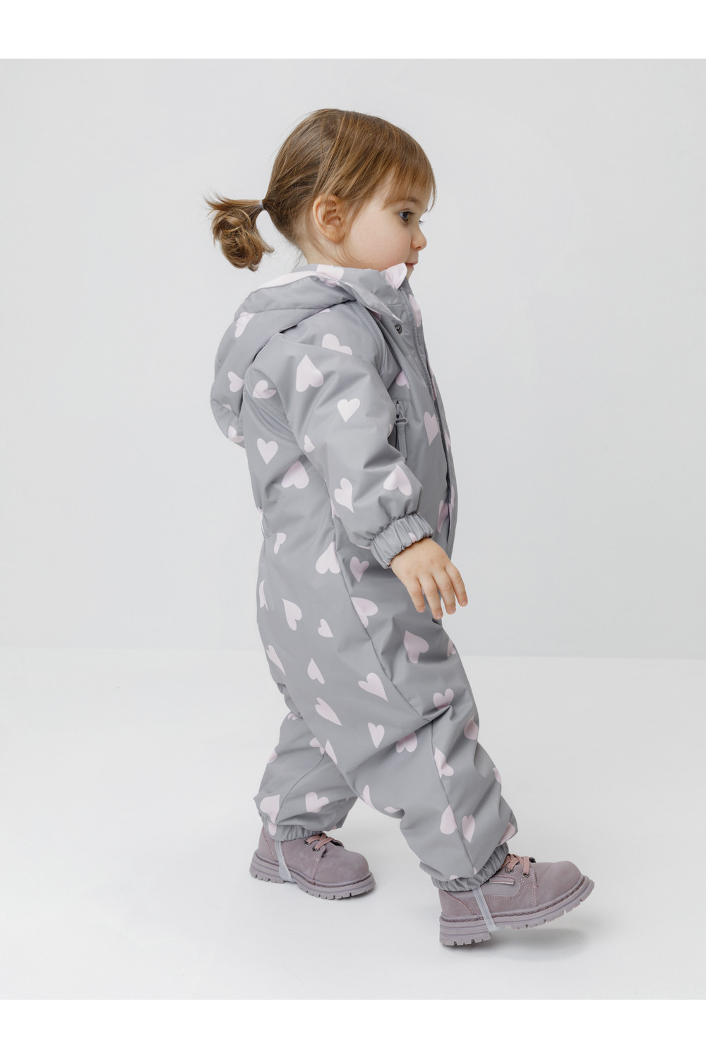 Crockid Комбинезон ВК 60085/н/68 Ал серый/ летающие сердца Crockid