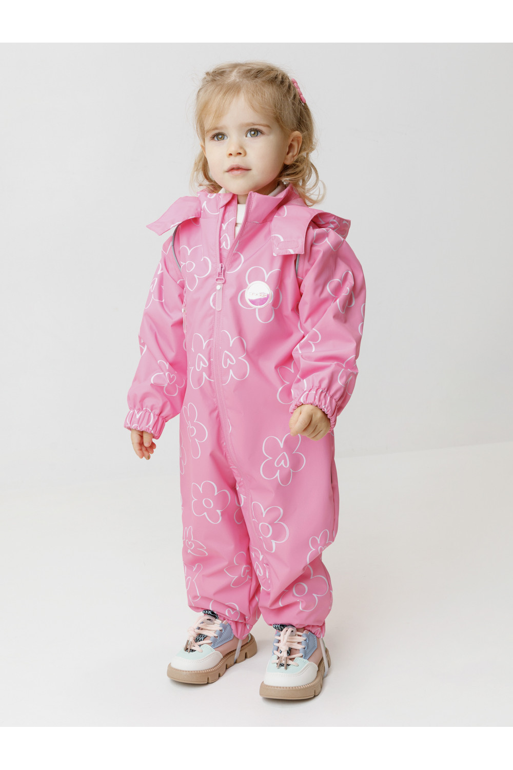 Crockid Комбинезон ВК 60088/н/20 Ал розовый/ цветы и сердечки Crockid