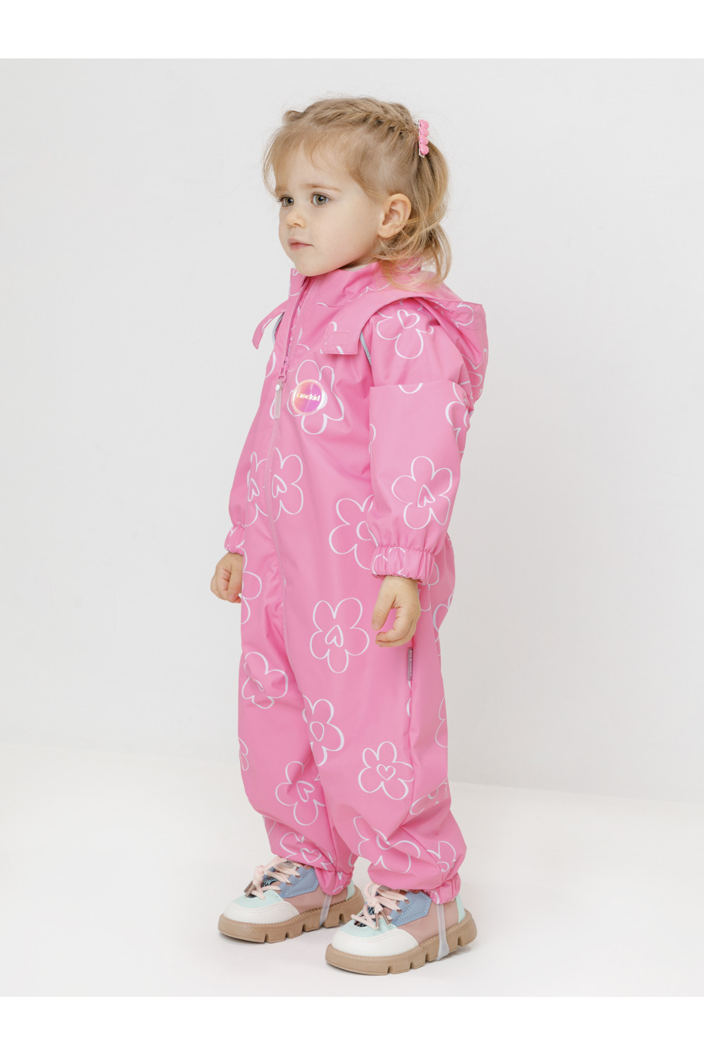 Crockid Комбинезон ВК 60088/н/20 Ал розовый/ цветы и сердечки Crockid