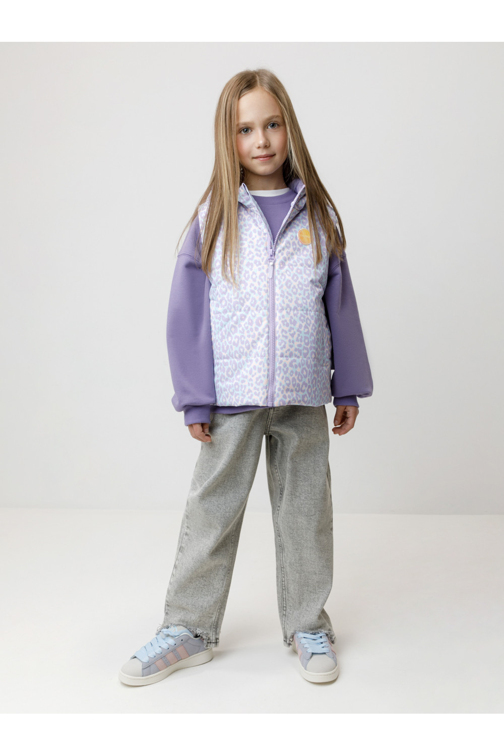 Crockid Жилет ВК 35019/н/2 ГР (98-128) мятный/ неоновый леопард Crockid