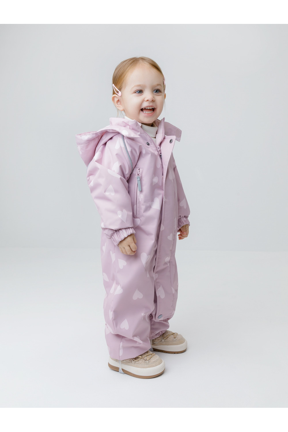 Crockid Комбинезон ВК 60085/н/69 Ал сиреневый/ летающие сердца Crockid