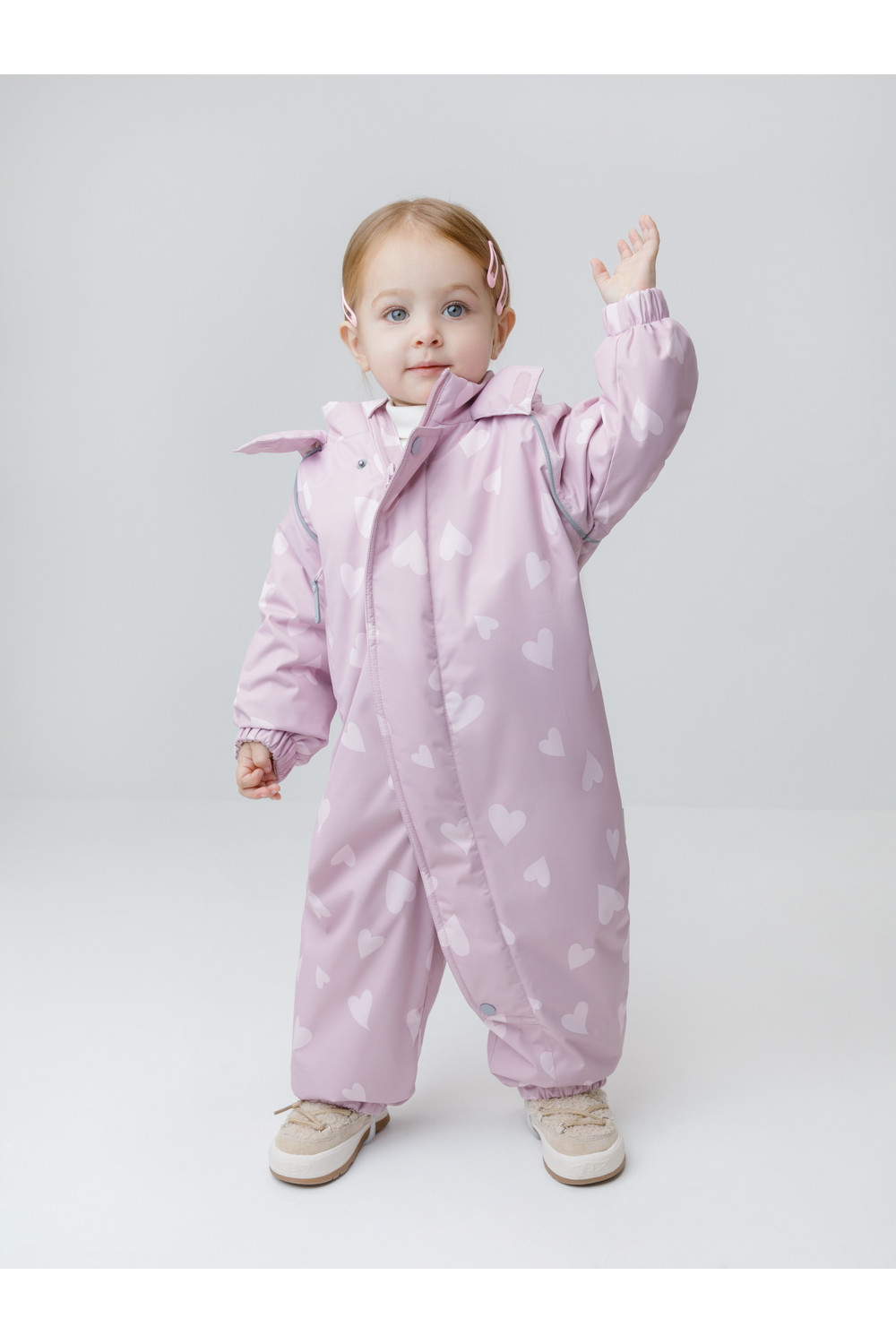 Crockid Комбинезон ВК 60085/н/69 Ал сиреневый/ летающие сердца Crockid
