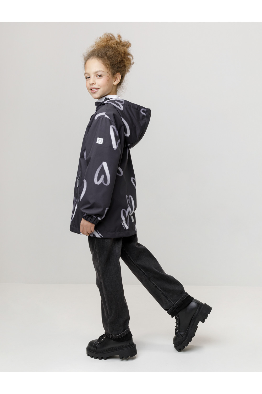 Crockid Куртка ВК 32187/н/2 УЗГ черный/ сердца Crockid