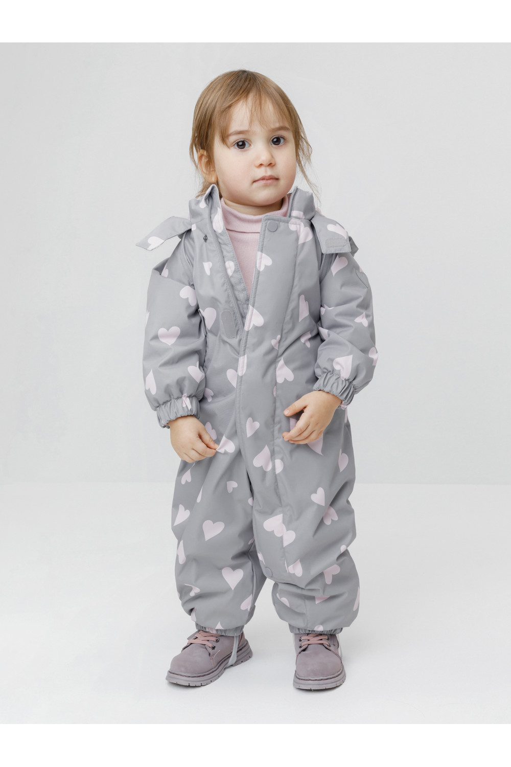 Crockid Комбинезон ВК 60085/н/68 Ал серый/ летающие сердца Crockid
