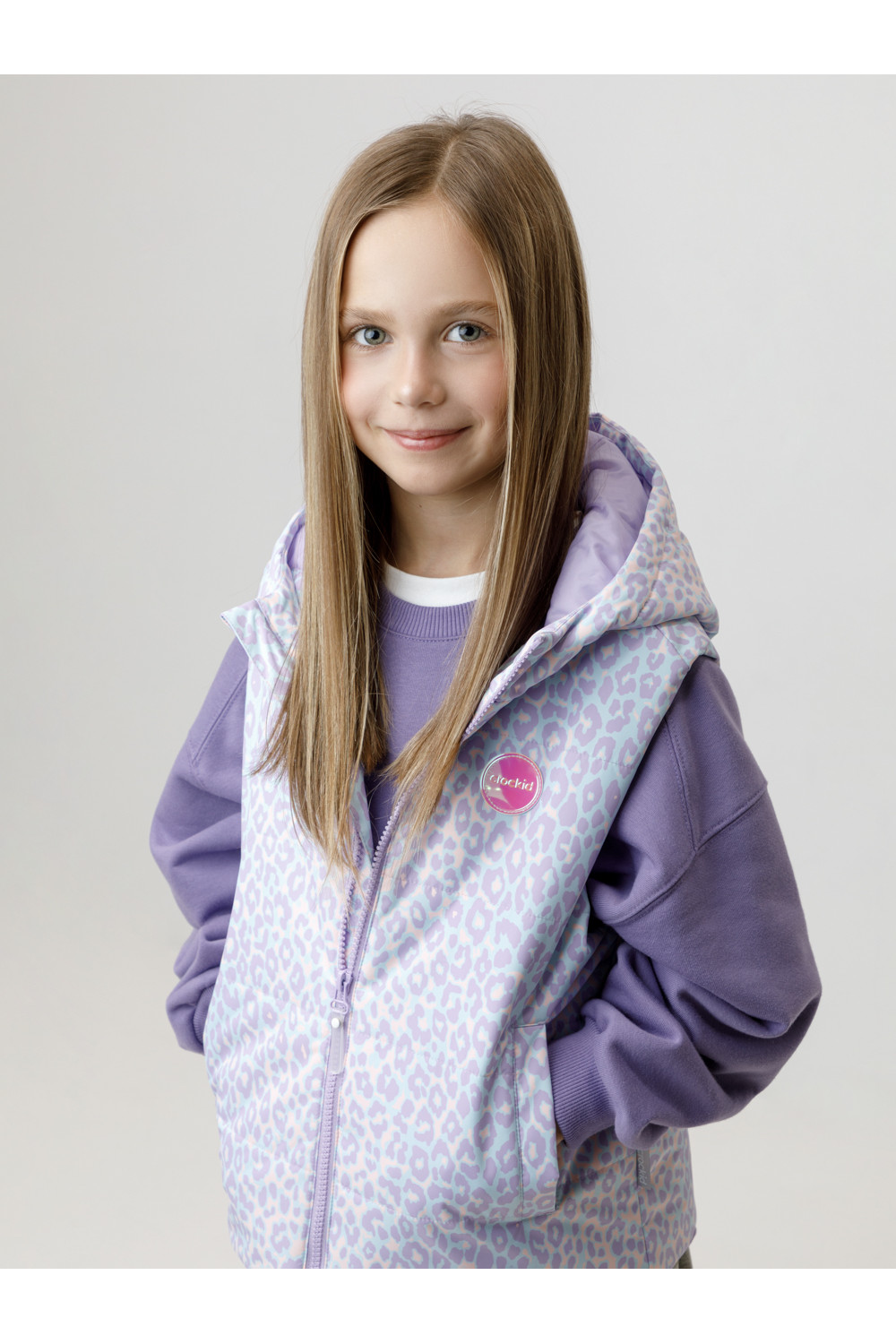 Crockid Жилет ВК 35019/н/2 ГР (98-128) мятный/ неоновый леопард Crockid