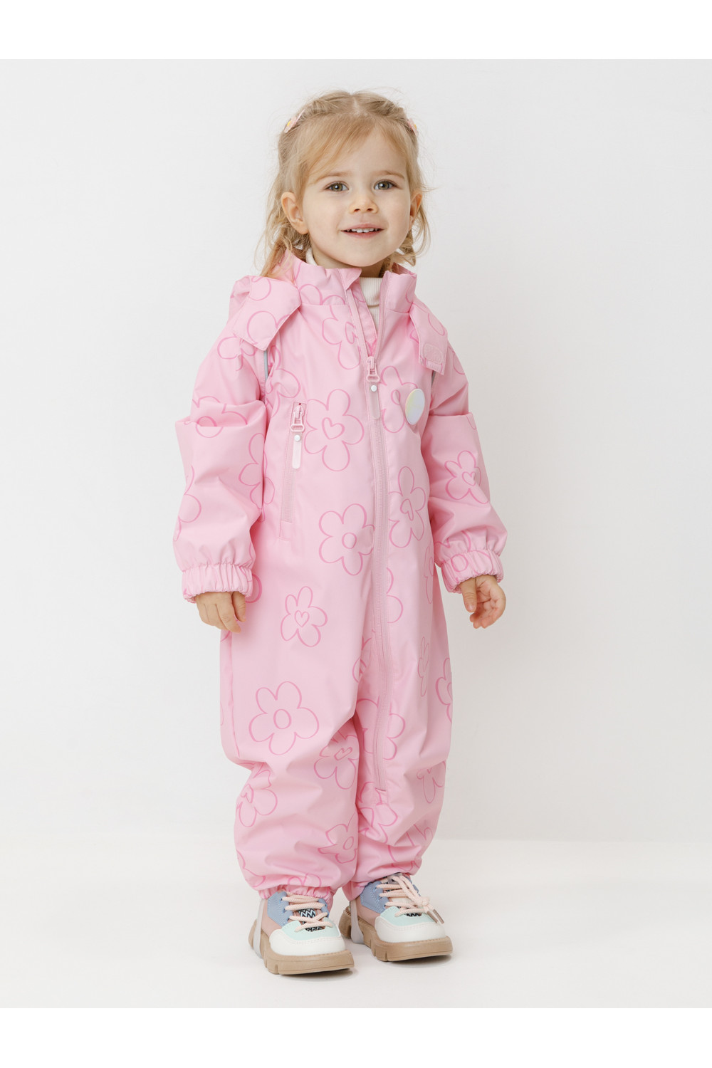 Crockid Комбинезон ВК 60088/н/21 Ал розовый/ цветы и сердечки Crockid