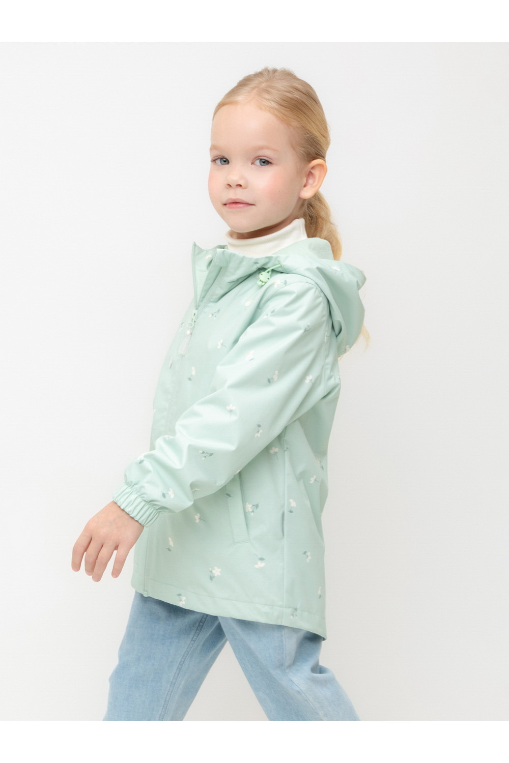 Crockid Куртка ВК 32144/н/9 Ал пастельный зеленый/ милые цветочки Crockid