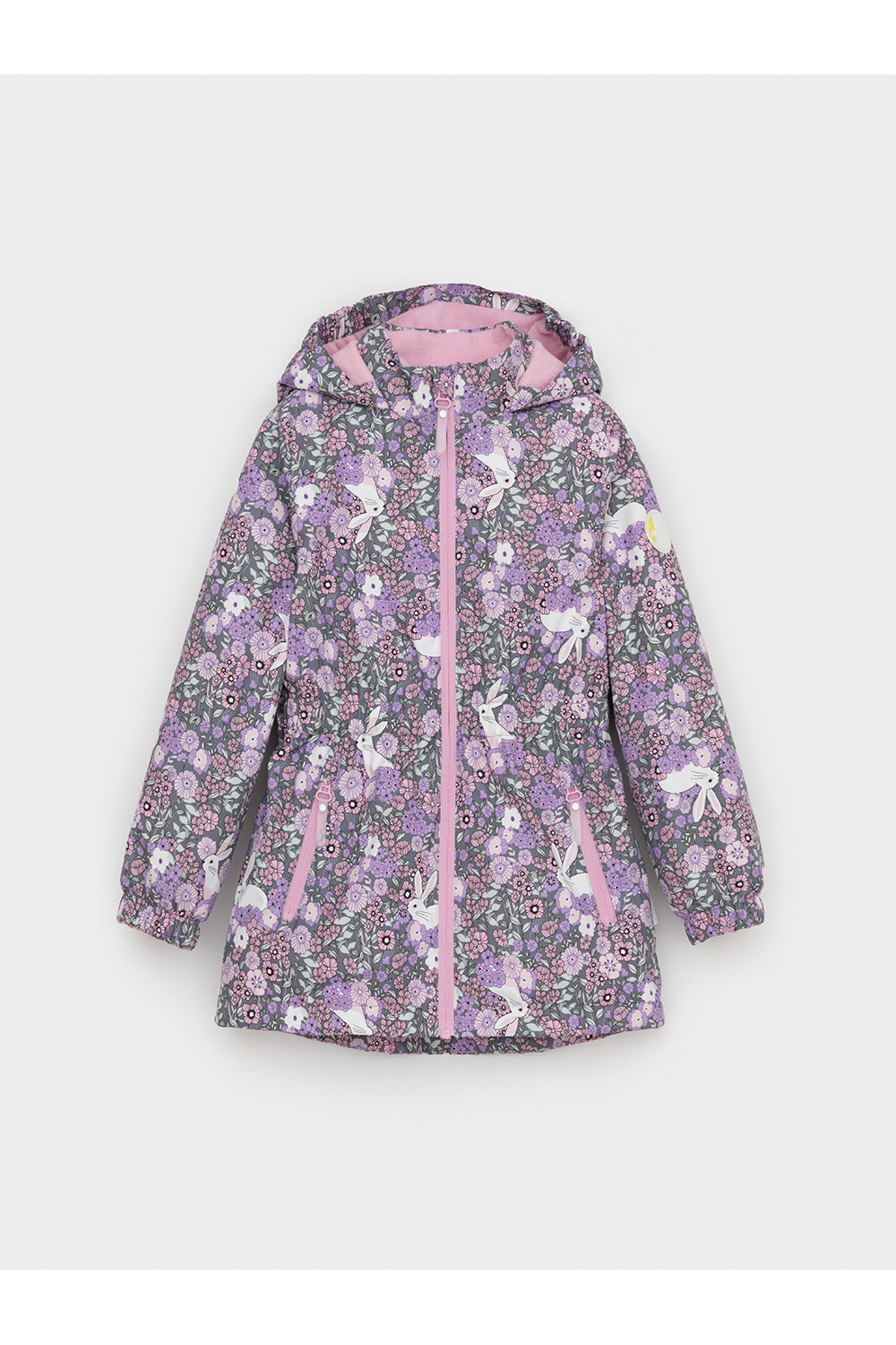 Crockid Куртка ВК 32118/н/3 УЗГ розово-сиреневый/ цветы и зайчики Crockid