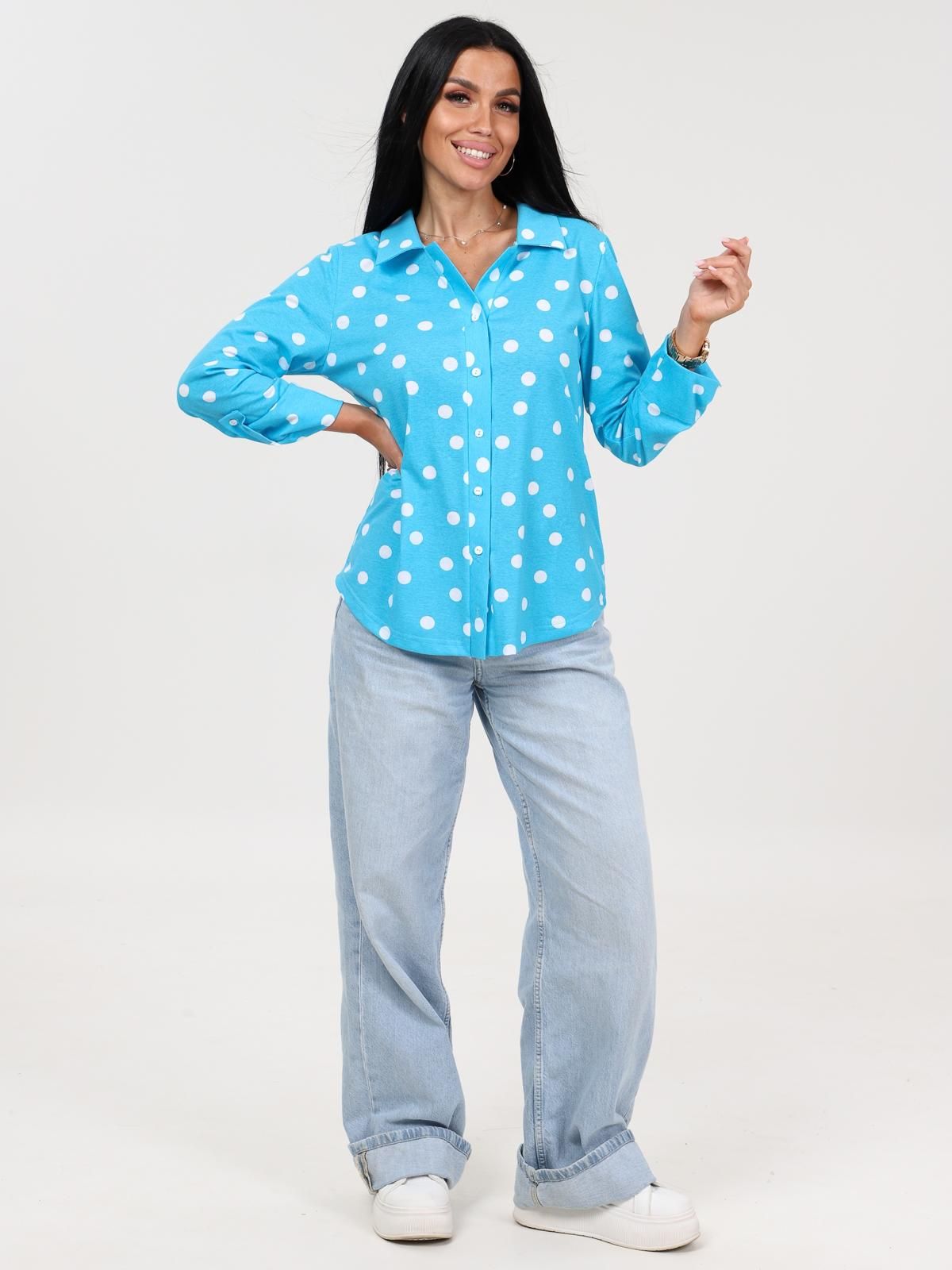 Делина - рубашка голубой