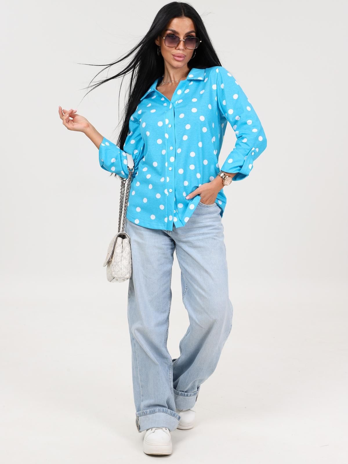 Делина - рубашка голубой