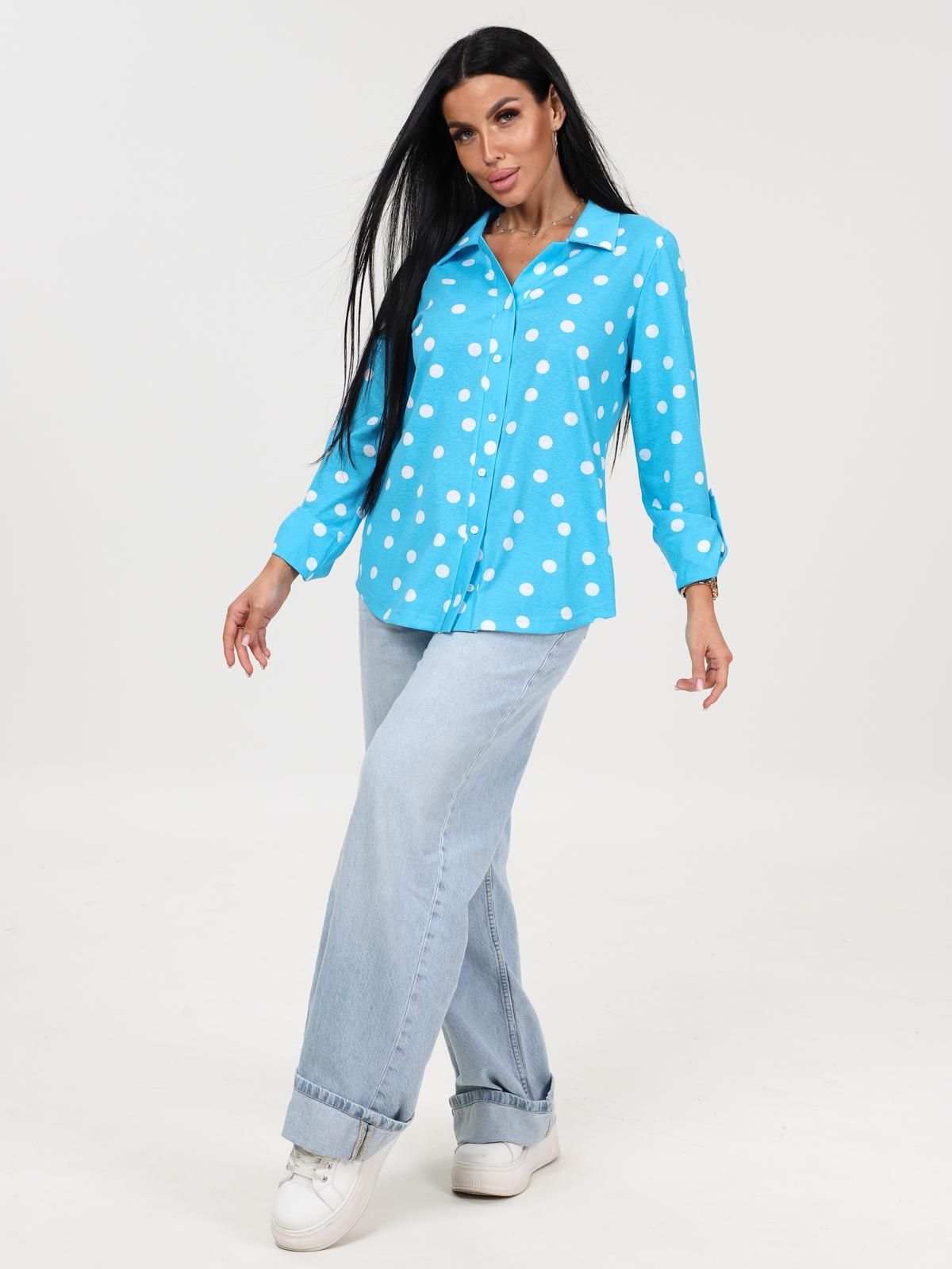 Делина - рубашка голубой