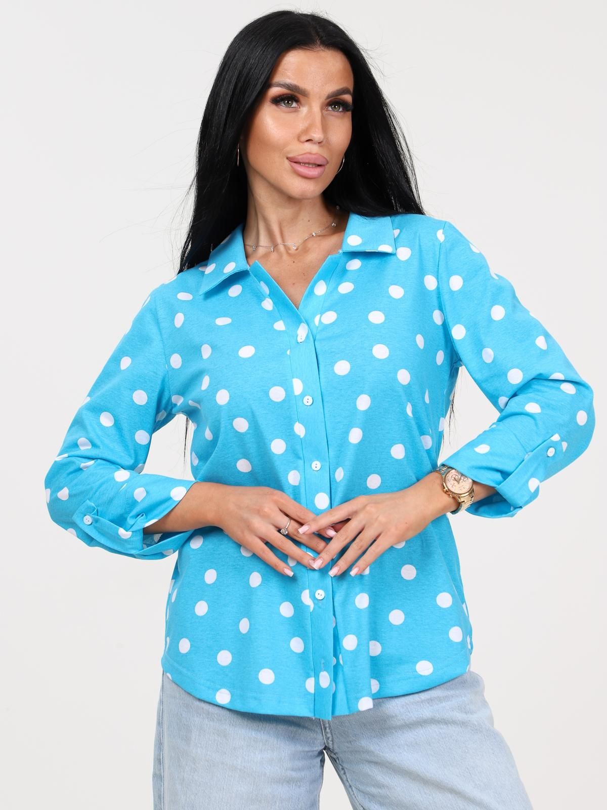 Делина - рубашка голубой