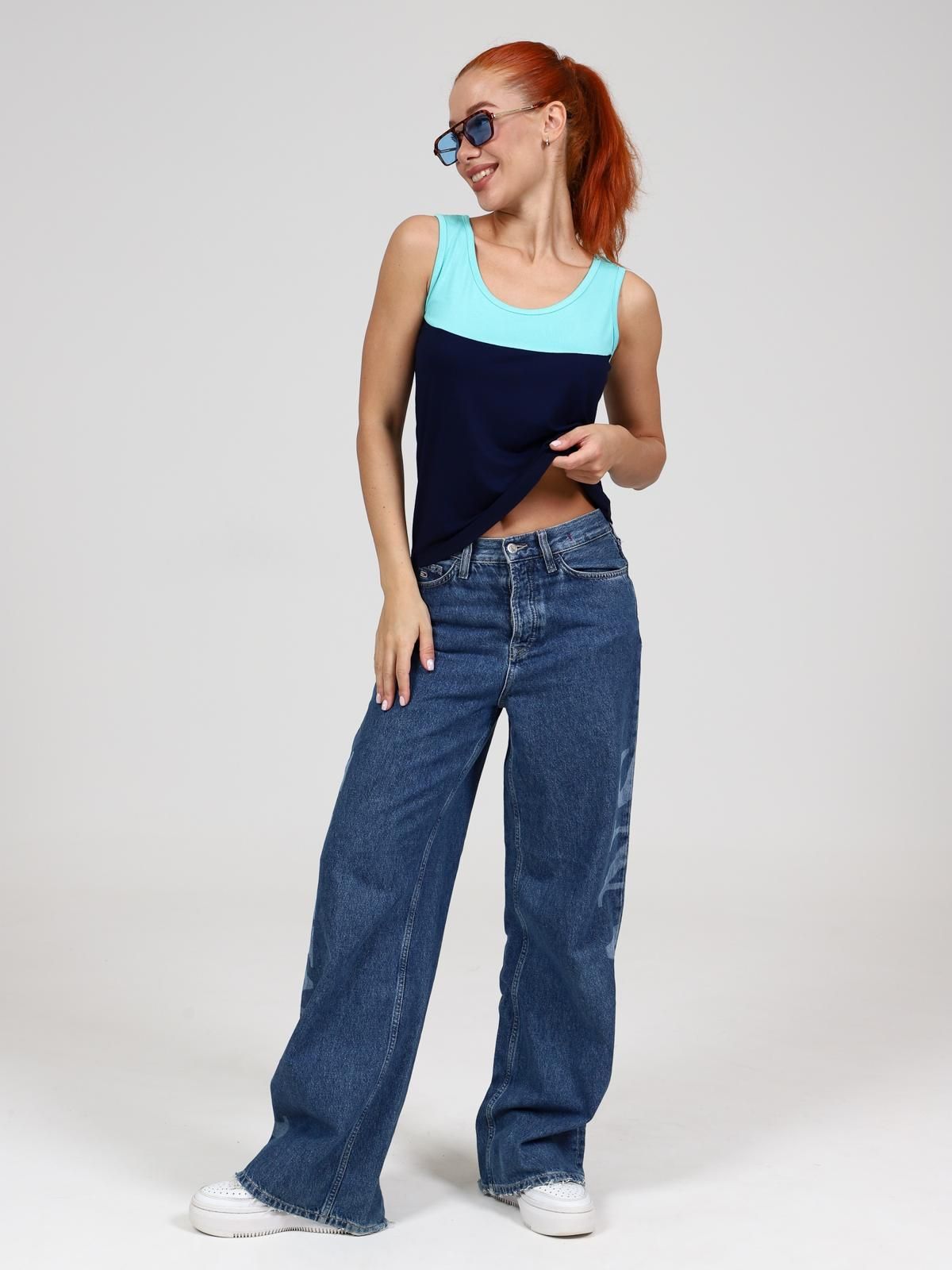 Загар - майка синий