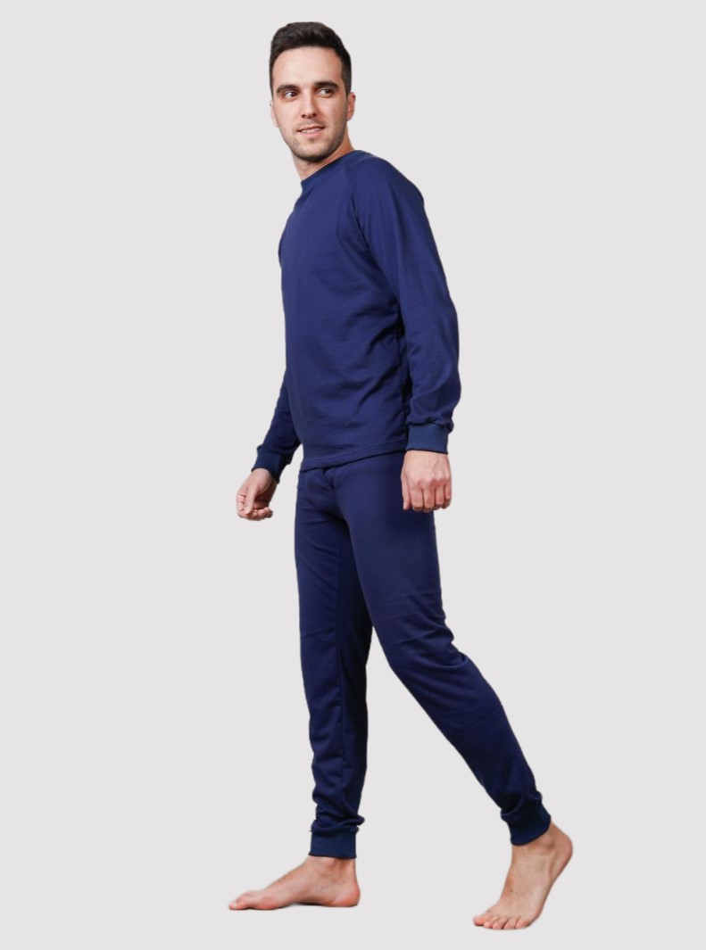 Нат. бел. - пижама синий