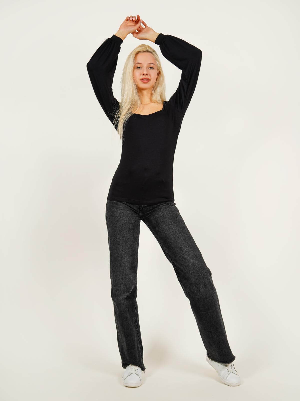 Шарлиз - лонгслив черный