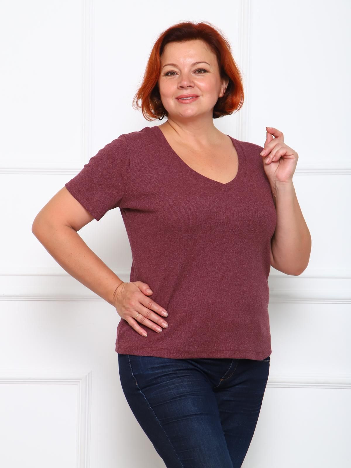 Дубль - футболка бордовый меланж