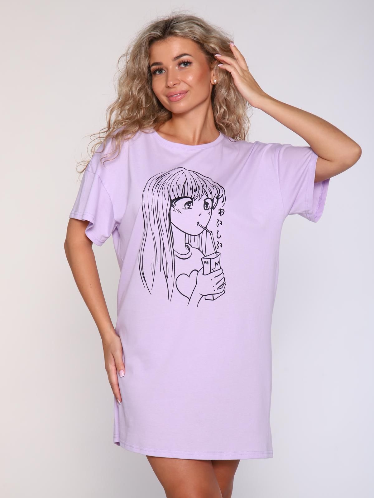 Аиша - футболка удлин. лиловый