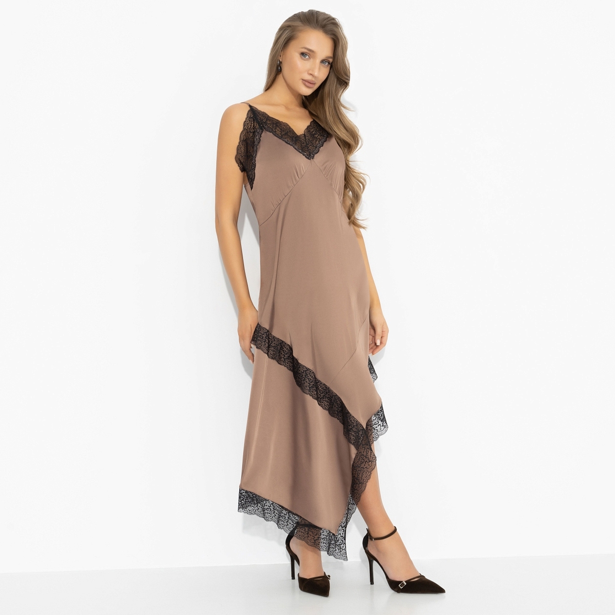 Платье шёлковое, Как Кейт Мосс (кофе)