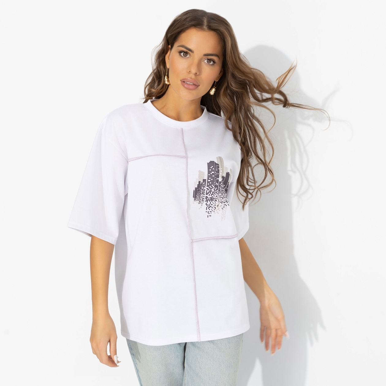 Футболка с акцентными швами, Идеальная гармония (модная)