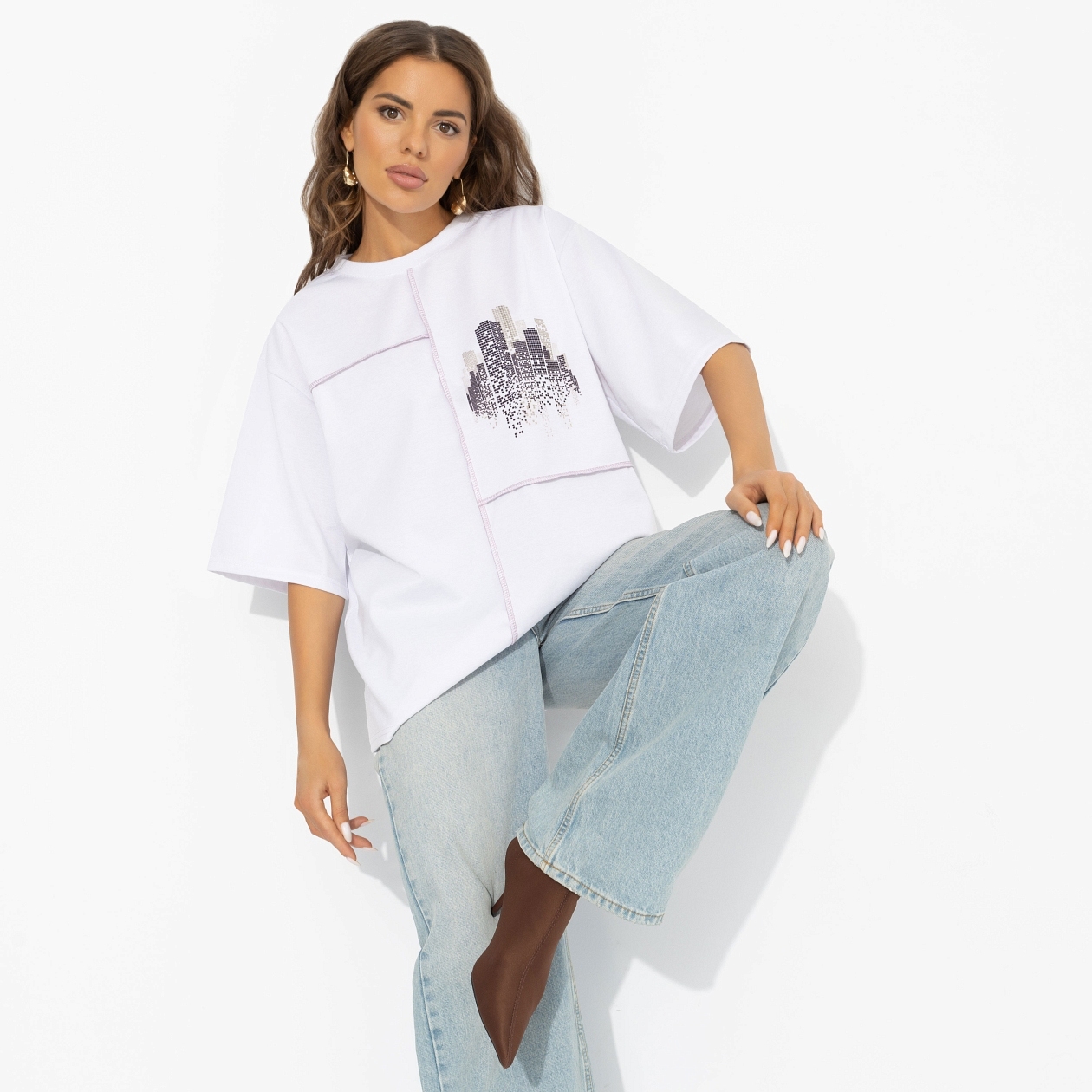 Футболка с акцентными швами, Идеальная гармония (модная)