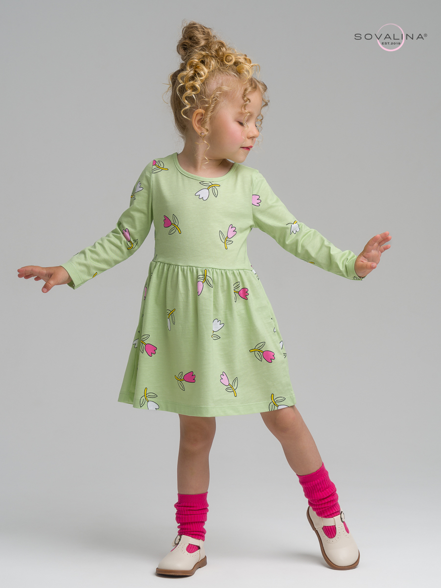 Платье Эля тюльпаны шалфей