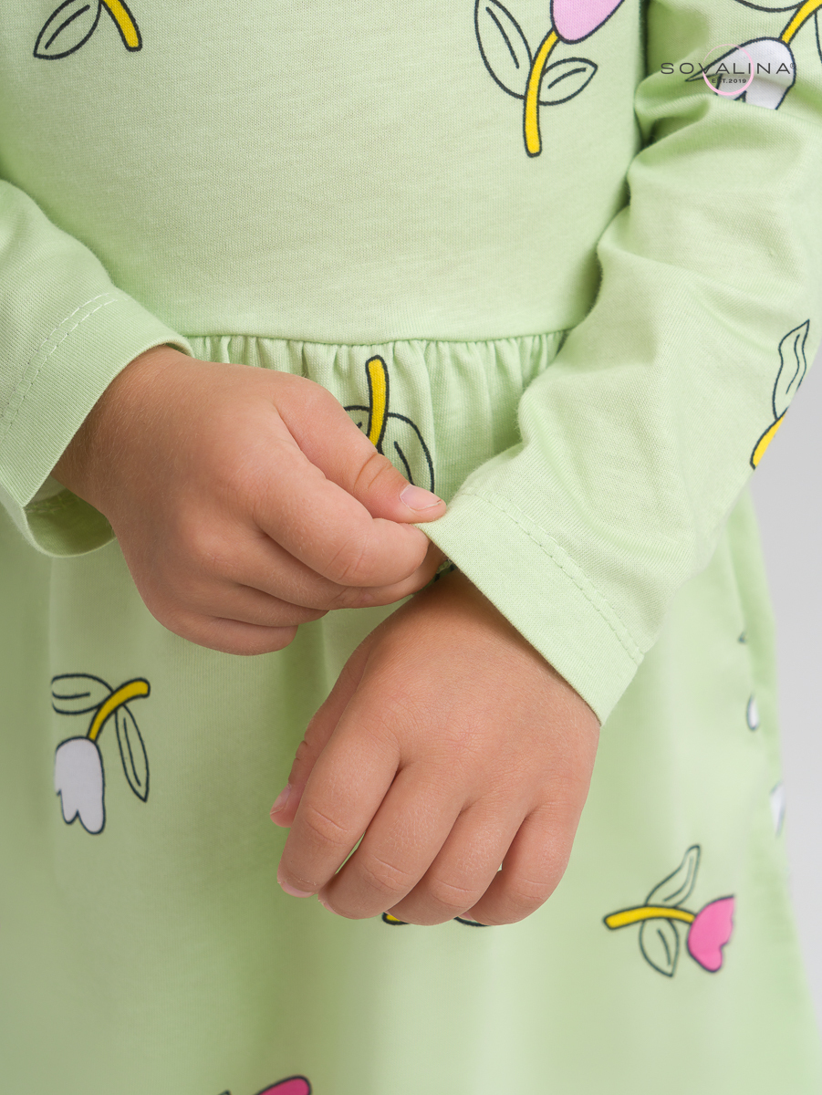 Платье Эля тюльпаны шалфей