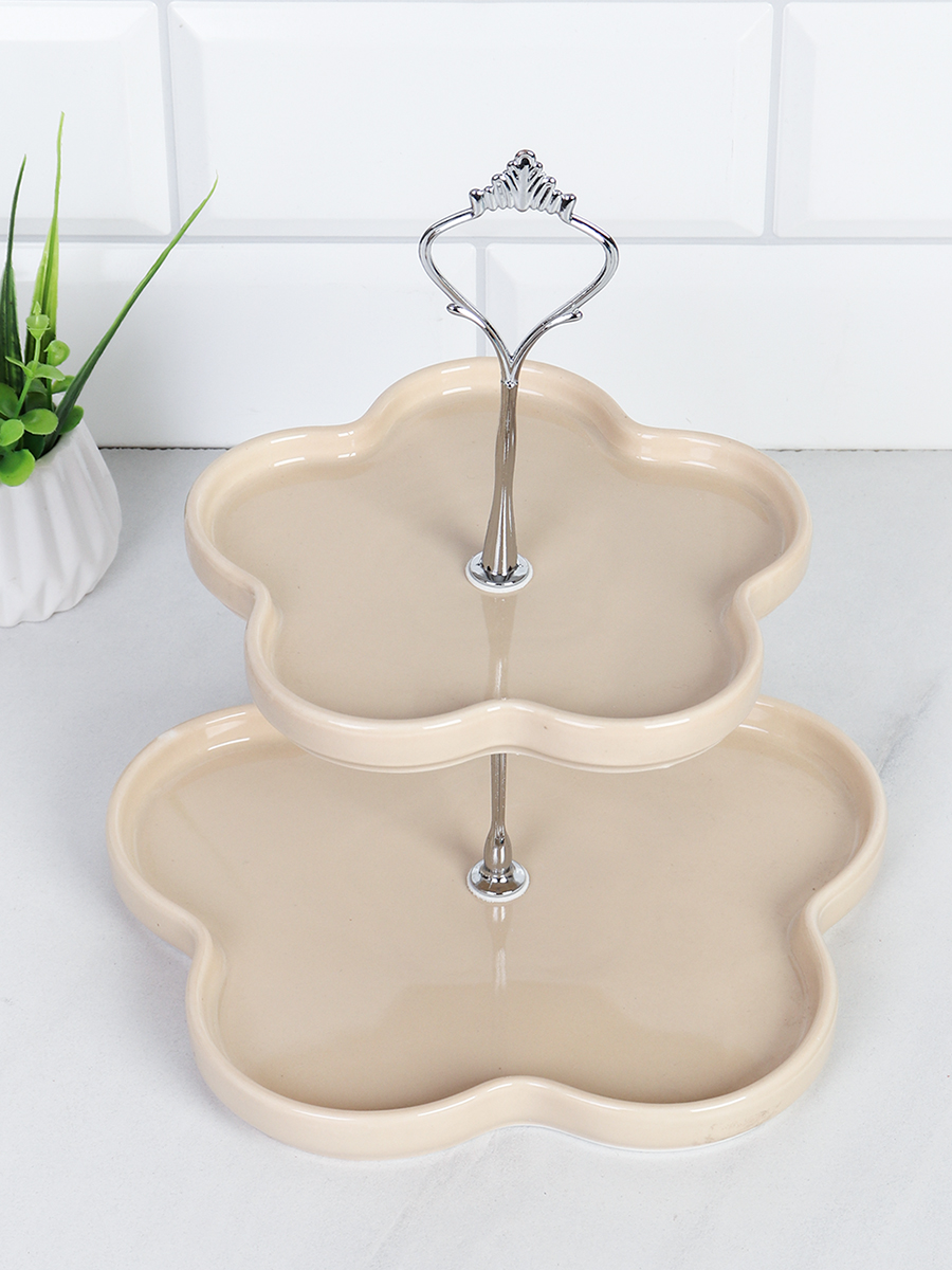 Ваза для фруктов 2-х ярусная 16/21 см / V-101