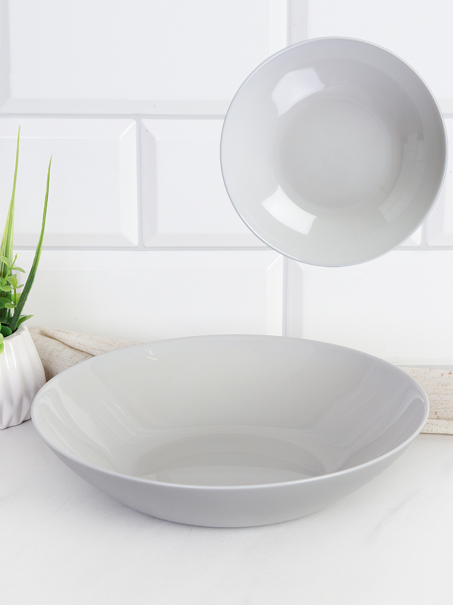 Тарелка широкая суповая 750 мл Серый цвет Евро Дэй GR-FLMLTP80 (уп 48)