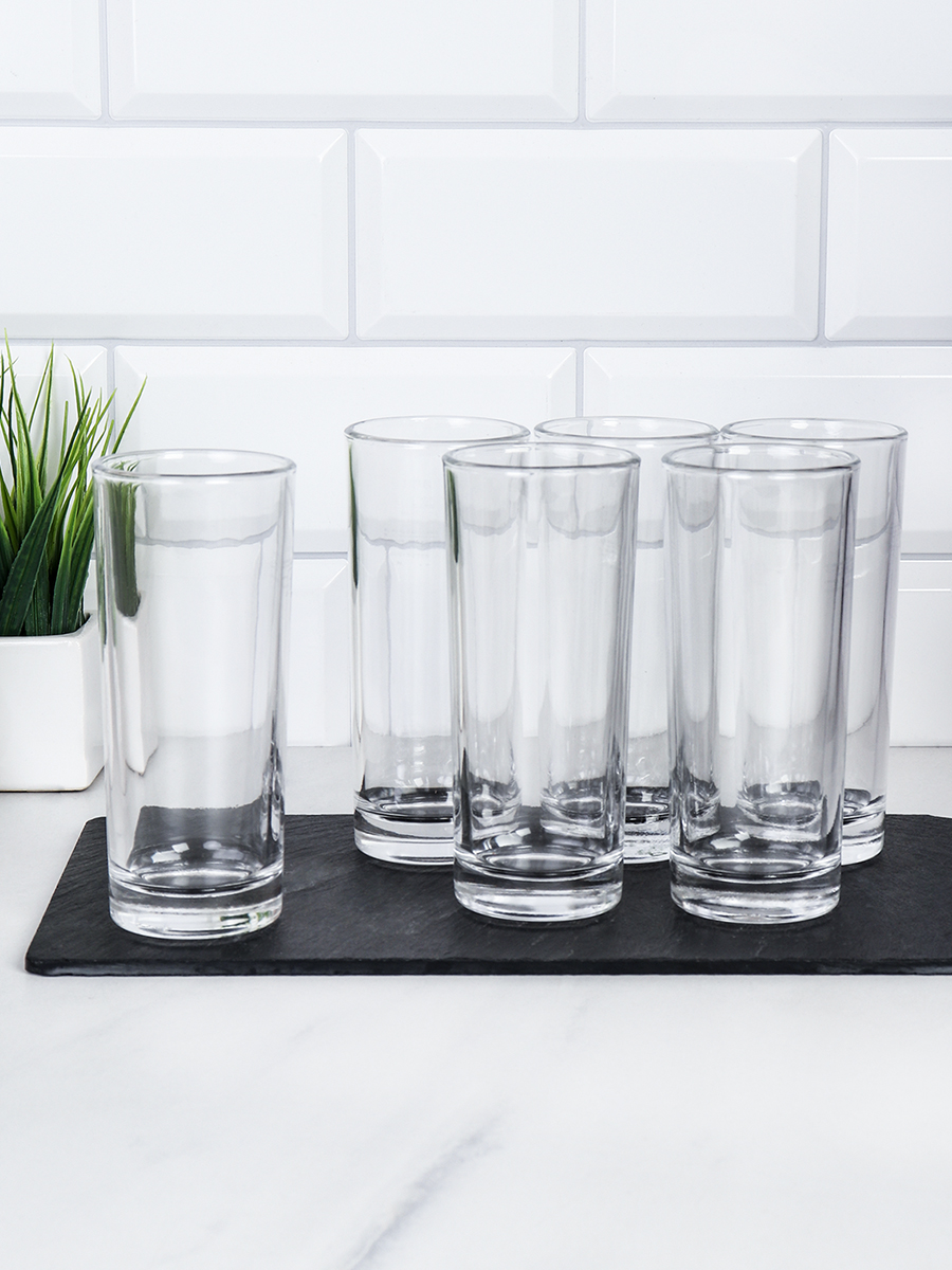 Стакан 6 штук 250 мл Гладкий / 60138 /уп 12/ высокий