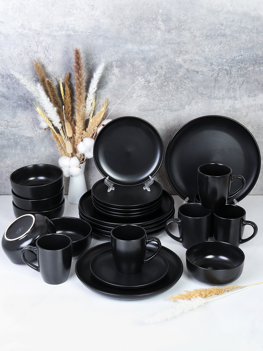 Столовый набор 24 предмета на 6 персон black / 24/3500 / Чёрный