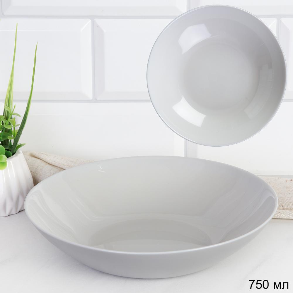 Тарелка широкая суповая 750 мл Серый цвет Евро Дэй GR-FLMLTP80 (уп 48)