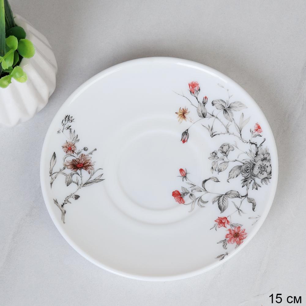 Блюдце / GB220/12 (7318) /уп 8/ Серый кустик