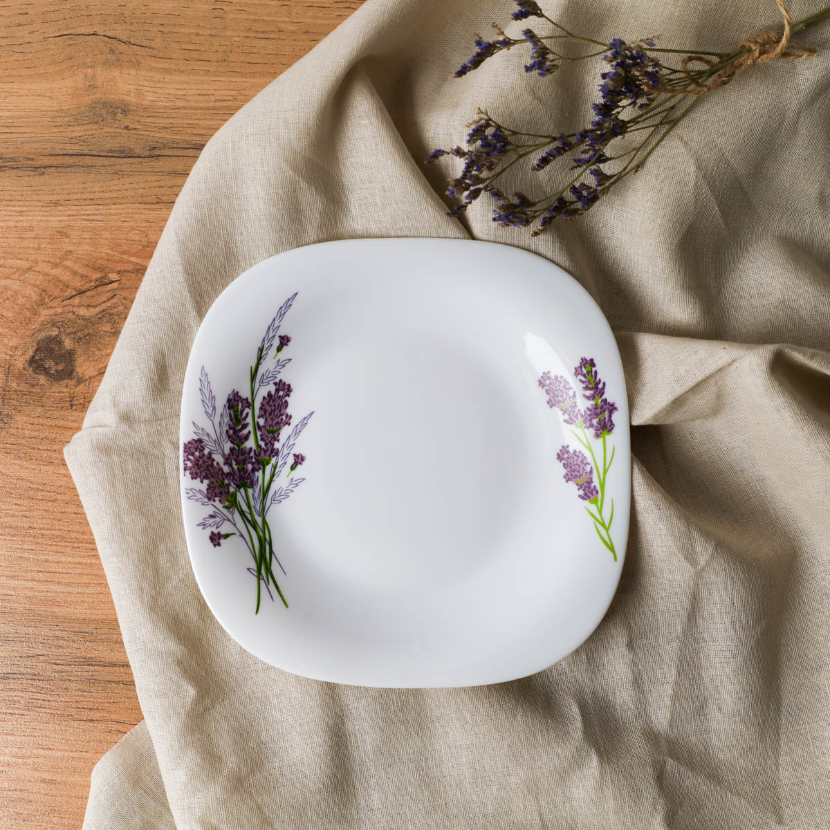 Тарелка квадратная 200 мм / FP-80XN (7131-3) /уп 6/48/ Букет лаванды