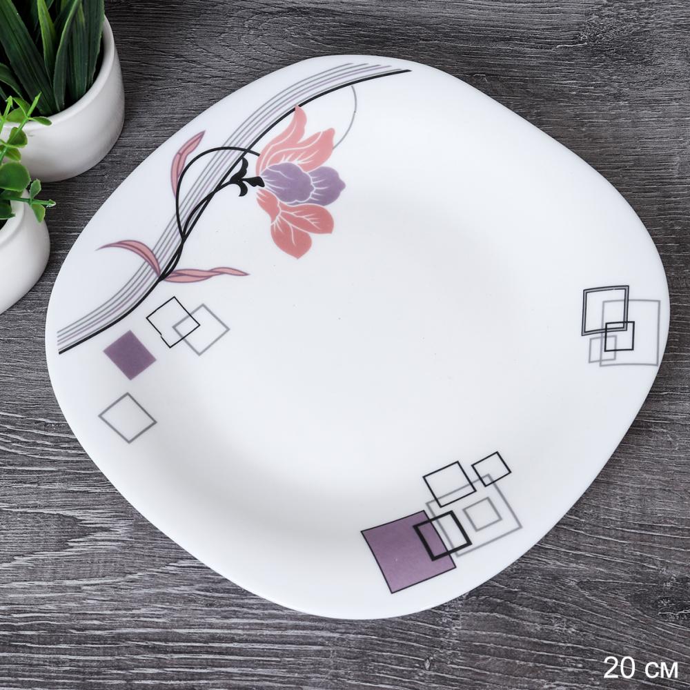 Тарелка квадратная 200 мм / 16/865220 (6834) /уп 2/ Абстракция геометрическая