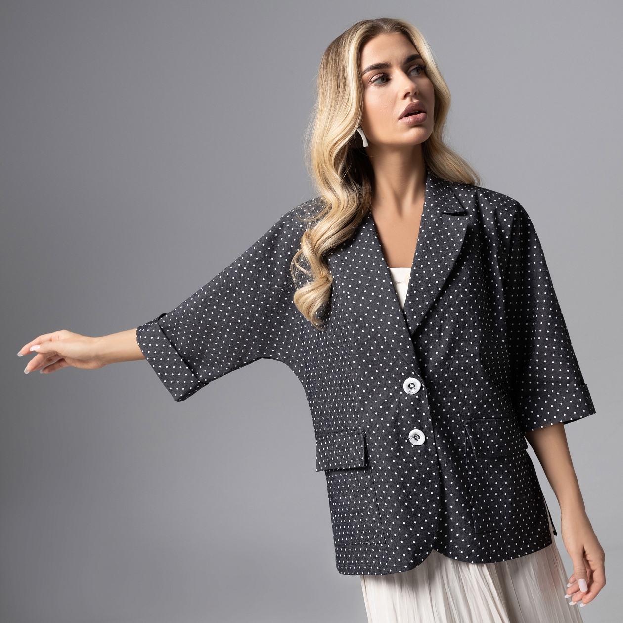 Жакет оверсайз, Джинсовый стиль (черный)