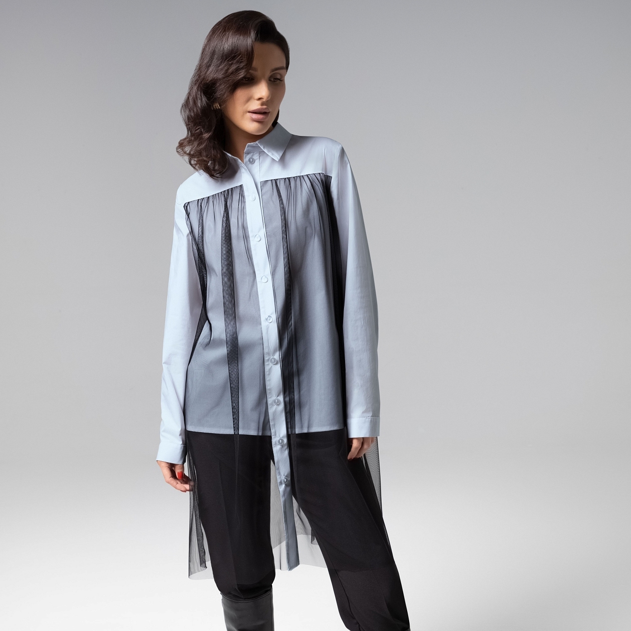 Рубашка из вискозы, Срочно на обложку (blue)