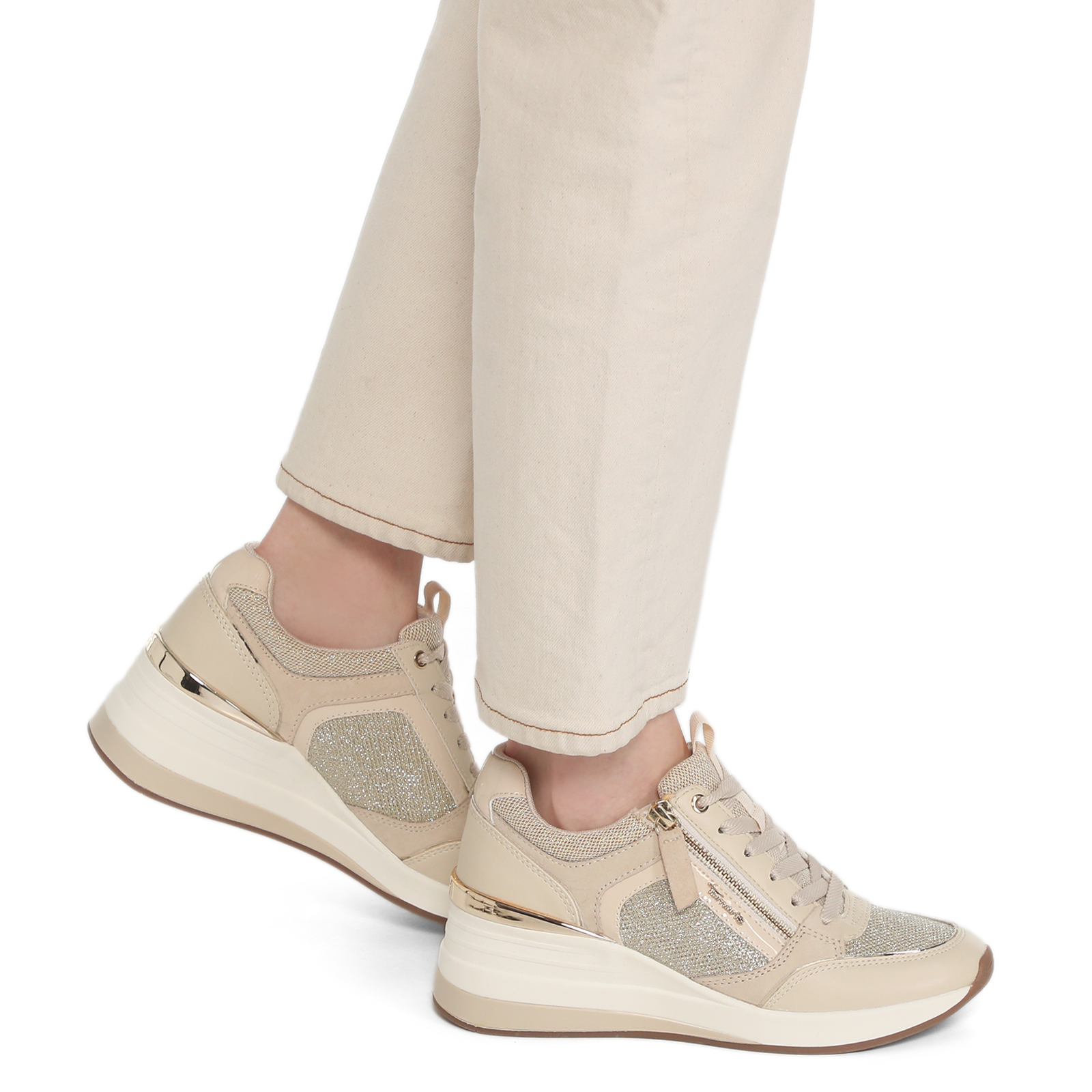 Женские кроссовки на танкетке TAMARIS ZOE 3576145, светло-бежевый