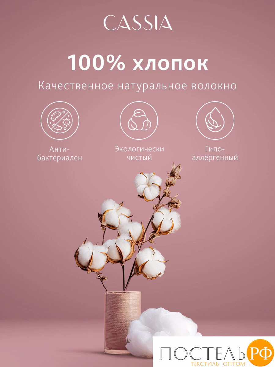 CASSIA ЛЮКС Страйп Сатин бел К-т Наволочек 70x70-2, 2 пр., хл/сатин