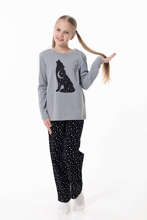 Пижама футболка с длинным рукавом и брюки М225116Псч